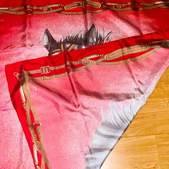 Authentic Vintage Gucci Rare Equestrian Motif GG Harness Border Silk Scarf - Picture 6 of 10